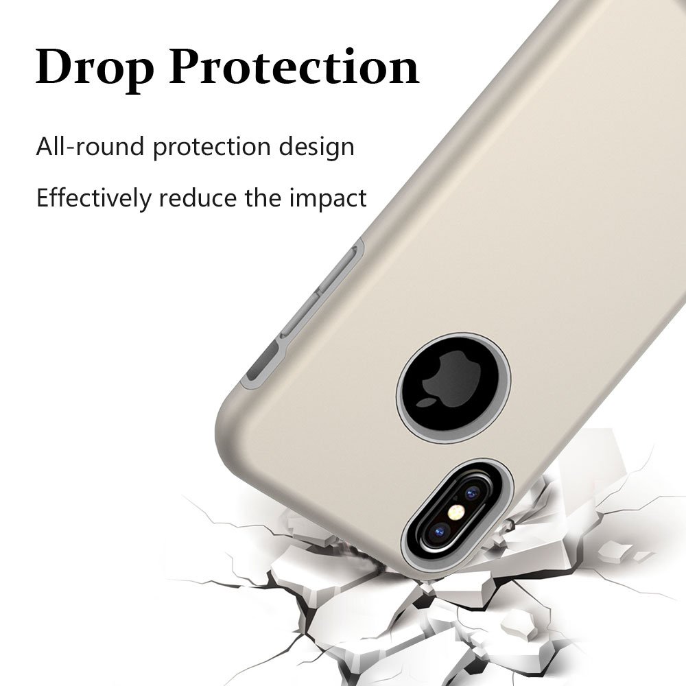 iPhone X Case, MagicSky Slim Corner Protection Shock Absorption Hybrid Dual Layer Armor Defender Protective Case Cover for Apple iPhoneX - Gold