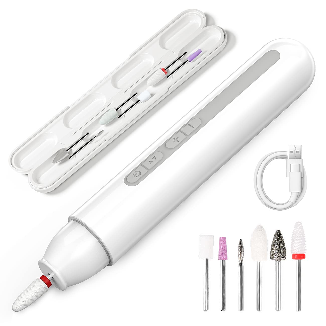 TOUCHBeauty 6 in 1 Electric Cordless Manicure Pedicure Nail Files Set, Electric Manicure Drill Set, 6 Versatile Attachments,6 - Speed Motor Fast Rotation (8500-13000 RPM) AG-1738