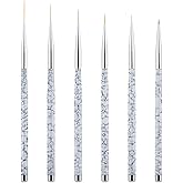 Tbestmax 6 Pcs Nail Art Liner Brushes, UV Gel Painting Acrylic Nail Brushes Striping Brushes for Short Strokes, Details, Blen