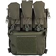 GYDEHUTJ MOLLE Back Panel Banger Zipper on Pouch Triple Mag Holder Tactical Expansion Bag for Hunting Airsoft Vest