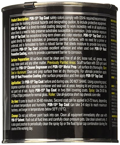 POR-15 45804 Gloss Black Top Coat - 1 quart