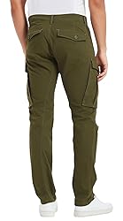 Plaid&Plain Men's Cargo Pants Slim Fit with 3D