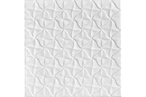 À LA MAISON CEILINGS A La Maison Ceilings R55 Granny's Pinwheel Foam Glue-up Ceiling Tile (21.6 sq. ft./Case), Pack of 8, Plain White