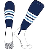 PEAR SOX OTC Baseball Softball Stirrup Socks (F, 5in) Navy, White, Sky Blue