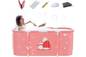 XIMI AOMAI Portable Bathtub For Shower Stall, Large Foldable Freestanding Soaking Bathing Tub for Adults, Separate Family Bathroom Japanese SPA Collapsible Tub, Ideal for Outdoor/Indoor Hot Ice Bath