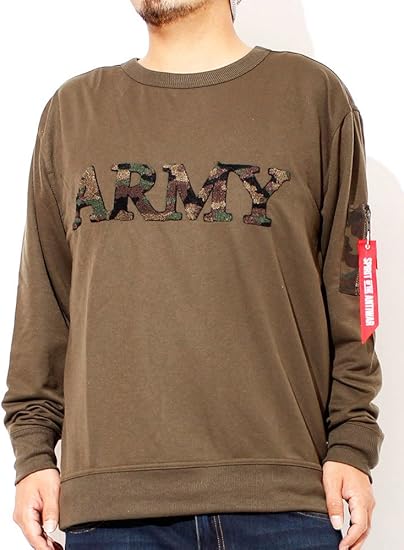 Amazon スウェット メンズ 大きいサイズ Ma 1風 カモフラ 迷彩 ロゴ ミリタリー トレーナー 4l カーキ トレーナー パーカー 通販