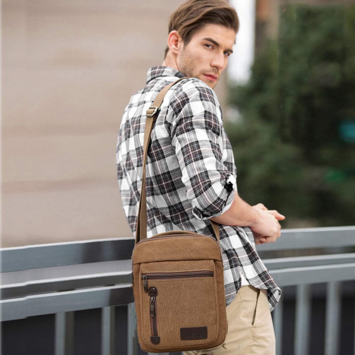 Messenger Bag Small Canvas Travel Bags Shoulder Bag For Men - Main Image