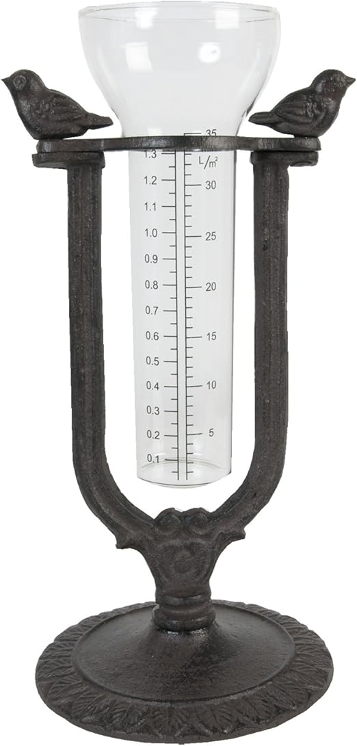 Clayre & Eef Niederschlagsmesser mit Vögel 24*14*12 cm Eisen ...