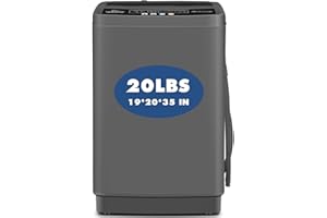 Nictemaw Portable Washing Machine, 20Lbs Capacity Full-Automatic Portable Washer Machine, 2.8Cu.ft Compact Laundry Machine with Drain Pump, 10 Programs & 8 Water Levels for Apartment Dorm RV