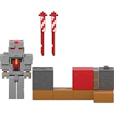 Mattel Minecraft Redstone Charged Series Action Figure &amp; Accessories | Action Figure &amp; Accessories, Protector&rsquo;s Firework Launcher Set with Launch Feature, 3.25-inch Scale Collectible Toy