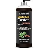 MAJESTIC PURE Pure Jamaican Black Castor Oil for Hair Care, Strengthening, Nourishing, and Volumizing Formula - Non GMO Verified, 16 Fl Oz