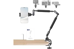 Neewer 22" Magic Arm w Desk C Clamp, Overhead Camera Mount with Articulating Mic Boom Arm 1/4" 3/8" Threads for ARRI, Desktop