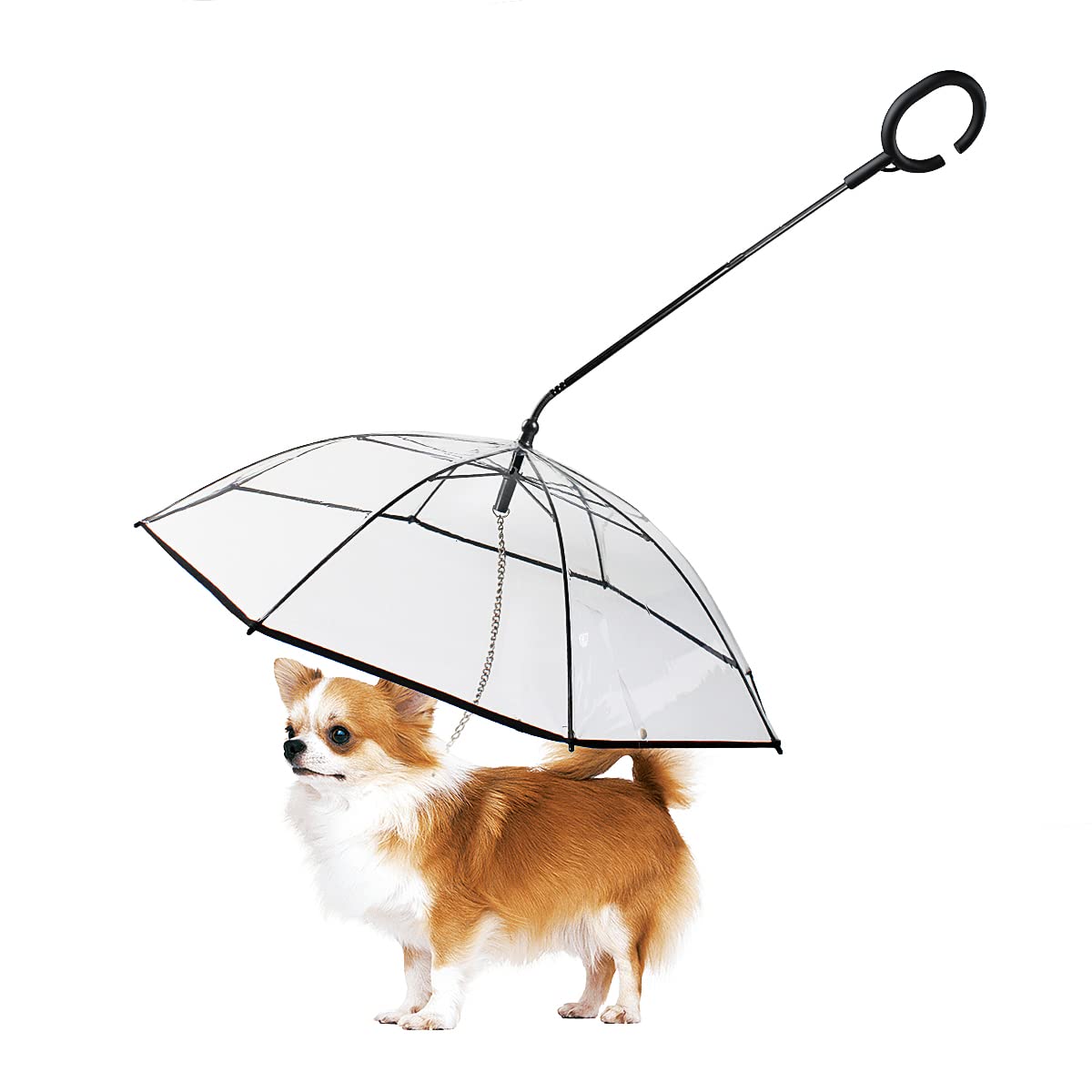LESYPET Dog Umbrella - Adjustable Pet Dog Umbrella with Leash for Small Pets (Upgraded Flexible Handle)