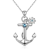 Anchor Necklace, Sterling Silver SailorI nspired Pendant Sailor Necklaces Nautical Maritime Jewelry Jewelry for Women Adjustable Chain Idea Gift for Sea Lovers Charming Ocean Themed Accessory for Every Occasion