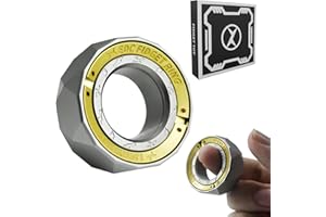 JUDIXY Lightning Series Fidget Spinner for Adults, Stainless Steel EDC Fidget Ring for Stress Relief, Sound / Silent Fidget T