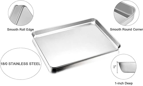 TeamFar Baking Sheet Set of 2, Baking Pans Tray Cookie Sheet