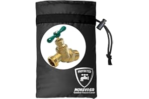 Mokeyder Enlarge Outdoor Faucet Cover for Winter Freeze Protection, 7” W x 10" H Hose Bib Covers Socks for Outside Wall Taps, Reusable Waterproof Insulated Spigot Cover, Black, 1 Pack