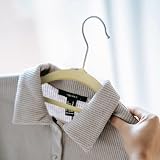 KEPLIN Velvet Hangers 50 Pack 45cm Thin Non-Slip with Tie Bar Cream view 7