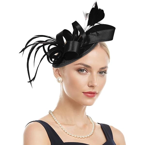 6146 Fascinators Hat For Women Girls Flower Bow Feathers Tea Party Fascinators Hat for Women Tea Party Headband Wedding Flower  main image 3