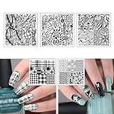 NICOLE DIARY Prime 5Pcs Nail Art Stamp Template Square Plates DIY Flower Image Stamping Plate NDP111-115