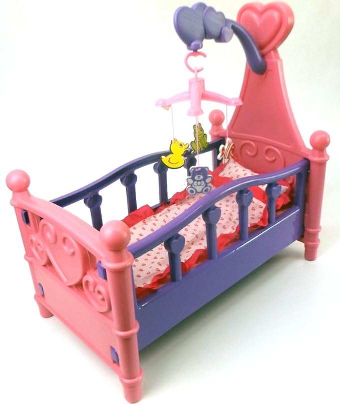 Brigamo 529 - Puppenbett mit Mobile und Bettzeug