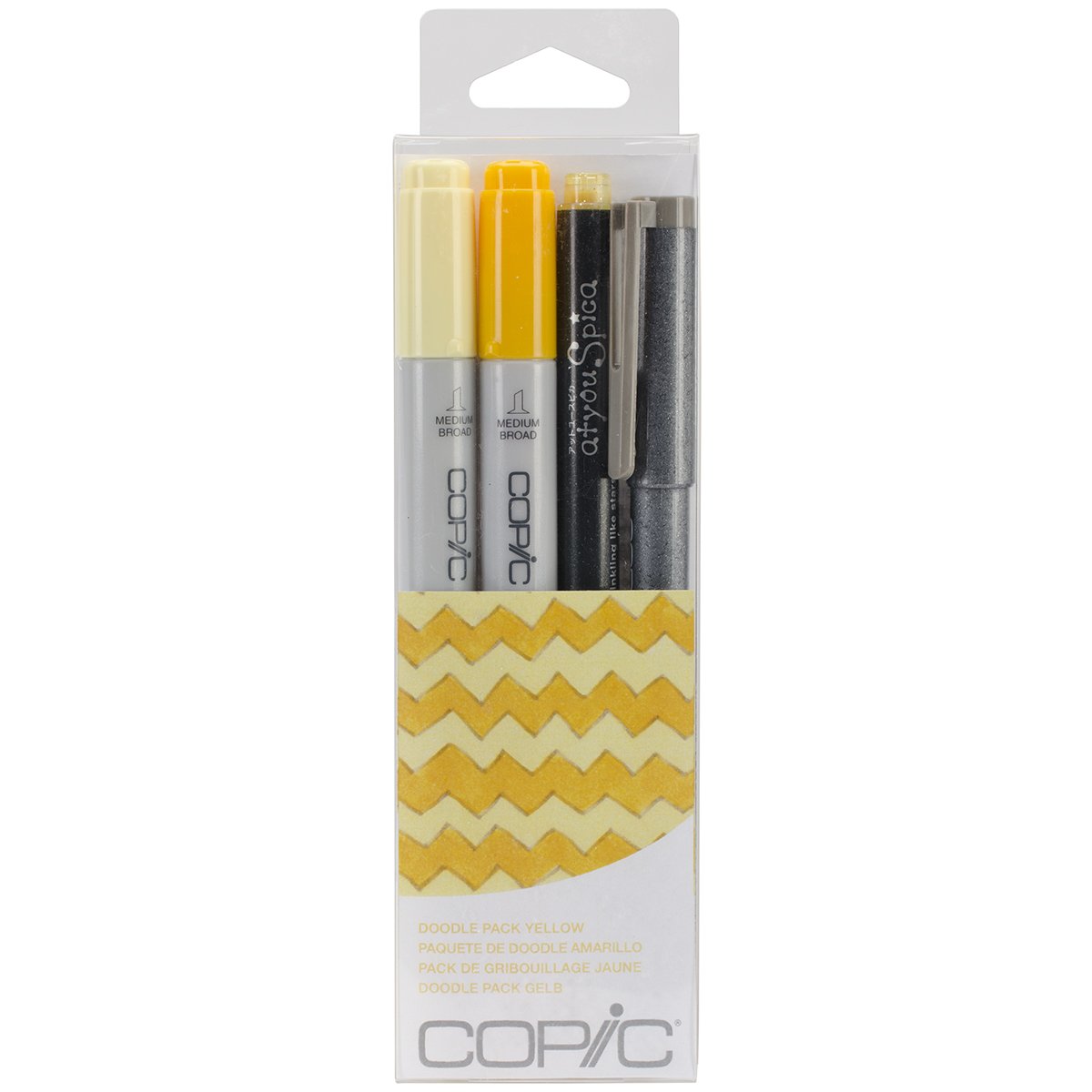 Copic Ciao Coloured Marker Pen - Doodle Pack of 4 Yellow, For Art & Crafts, Colouring, Graphics, Highlighter, Design, Anime, Professional & Beginners, Art Supplies & Colouring Books