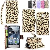 Sharp Aquos Crystal - Cellularvilla Pu Leather Wallet Card Flip Open Pocket Case Cover Pouch For Sharp Aquos Crystal 306SH (Brown Leopard)