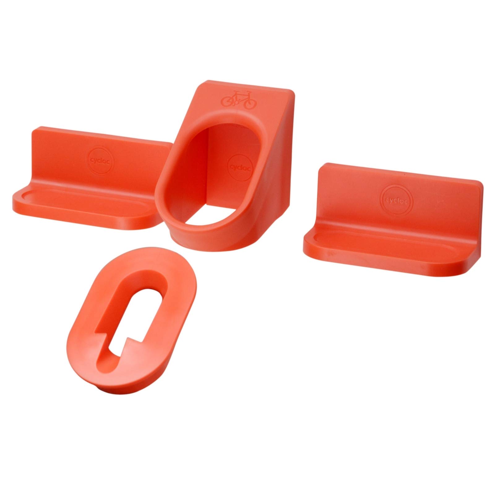 Cycloc Super Hero - Wall Mount Bike Storage Rack – Horizontal Pedal Hung Cycle Storage For Clipless Pedals - Orange