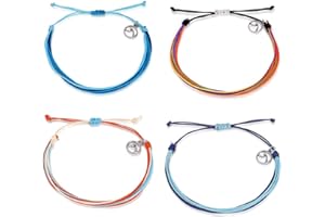 JczR.Y Vsco Wave Bracelet Charm Handmade Braided Wax Rope Wave Bracelet Adjustable Waterproof String Strand Wrap for Women Girls Summer Beach Jewelry Set