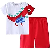 BIBNice Toddler Boy Clothes Kids Summer Cotton Outfits Shirt Short Sets Size 2-7