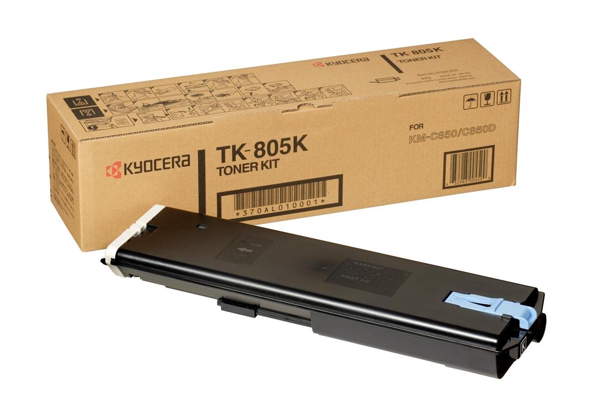 Kyocera TK-805K Toner Black, 25,000 Pages, Original Premium Printer Cartridge 370AL010 compatible with ECOSYS KM-C850