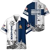 Multicolor Veteran Hawaiian Shirt, Veterans Shirt, Premium Military Hawaiian Shirts, Military Gifts for Dad, Veteran Gifts