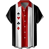 Ecosunny Hawaiian Shirts for Men Short Sleeve Printed Bowling Casual Button Down Collar Beach Shirt