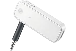 Bluetooth 5.3 Adapter 3.5mm 2-in-1 Wireless Transmitter Receiver for Car,TV Audio,Headphones,Speakers,Projector - White