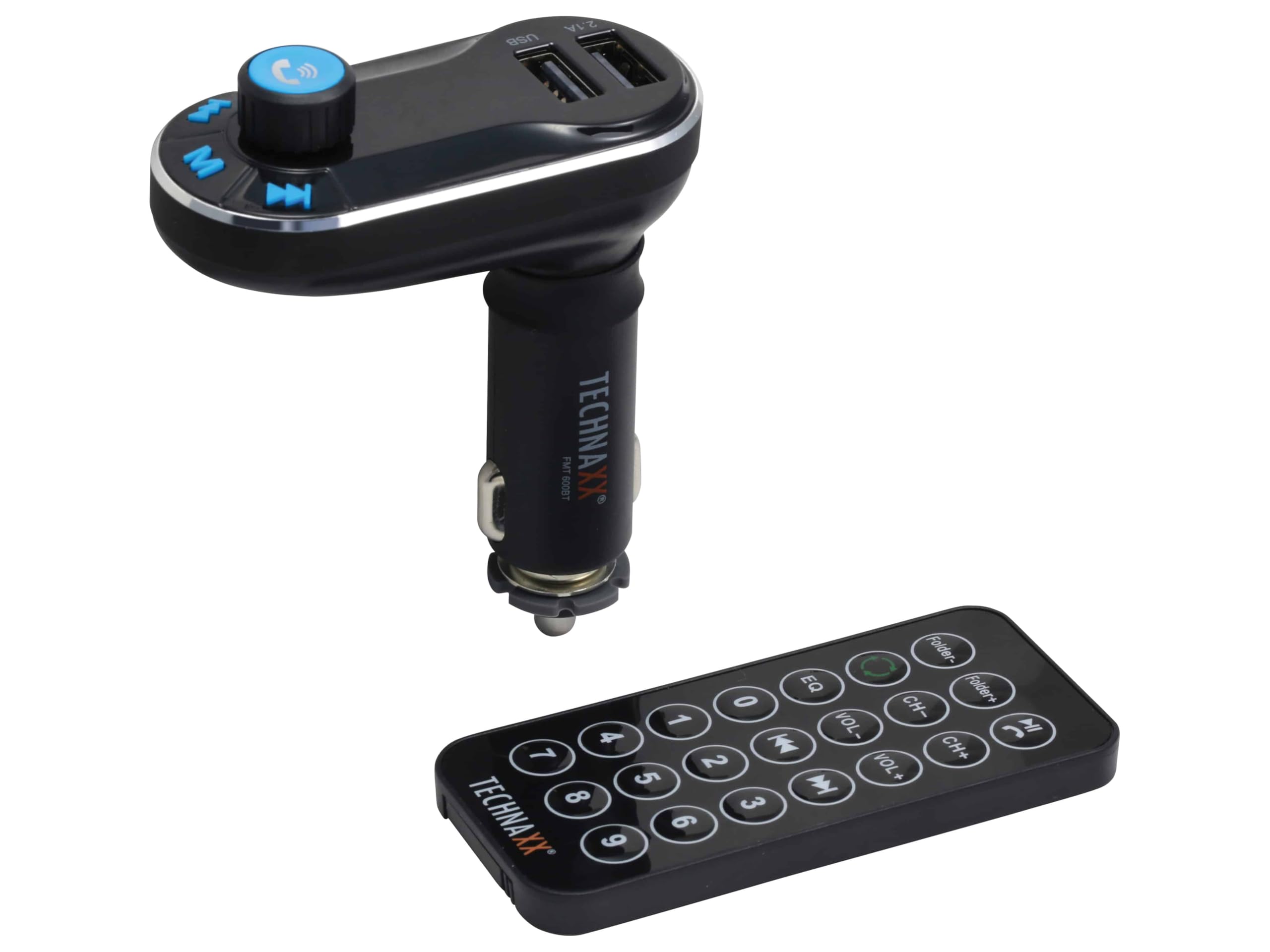 Technaxx FM transmitter + MP3 player + Bluetooth, LCD display (FMT600BT), black