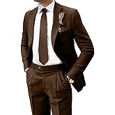 Retro Tweed Mens Suit Herringbone Slim Fit 2 Buttons Men's Jackets Sets Prom Wedding Jacket Blazer Pants Groom Tuxedo Set