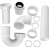 P Trap for Bathroom Sink Drain Pipe Kit 1-1/2" or 1-1/4" Sink Trap – Corrosion-Resistant Plumbing System for Kitchen & Bathro