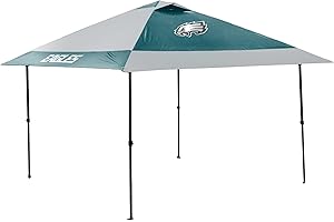 Logo Brands NFL 12x12 Solo Up Canopy - 144 Square Feet of Shade – One-Person Easy Setup, UV-50 Protection, Rolling Storage Bag – Perfect Tent for Tailgates and Outdoor Events