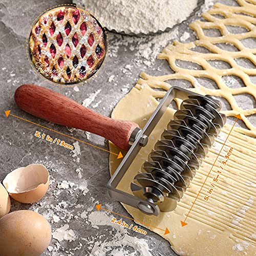 Stainless Steel Lattice Dough Cutter, Dough Lattice Roller Cutter with