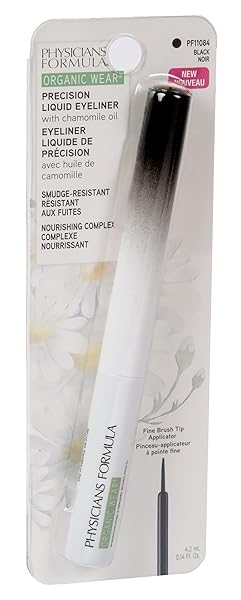 PHYSICIANS FORMULA ORGANIC WEAR ALL NATURAL LIQUID PERCISION EYELINER BLACK, VEGAN, SMUDGE RESISTANT, DERMATOLOGIST APPROVED