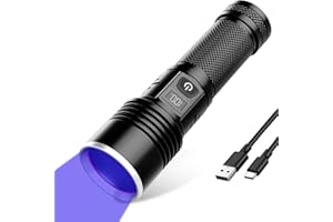 Tremdwoto 365nm UV Blacklight Flashlight Rechargeable - 7000mAh 20W Hight Power LED Ultraviolet Light, Blacklight for Pet Urine Detection, Resin Curing, Rock Hunting, Scorpions & Outdoor Use
