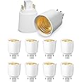 Bonlux Gx24q to E26 Adapter, Gx24q to E26/E27 Socket Adapter, Gx24 to Medium Edison Base Adapter, 4 Pin CFL Lamp Base Converter, Gx24/Gx24q to E26 Light Fixture, Remove Bypass The Ballast, 10-Pack