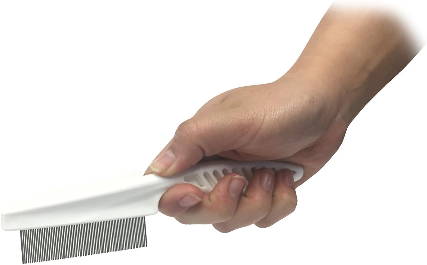 MEDISURE DURABLE EFFECTIVE LARGE HANDLE FLEA LICE FINE METAL TOOTH KIDS HAIR NIT COMB, White, 18.2 x 4.3 centimeters - Image 3