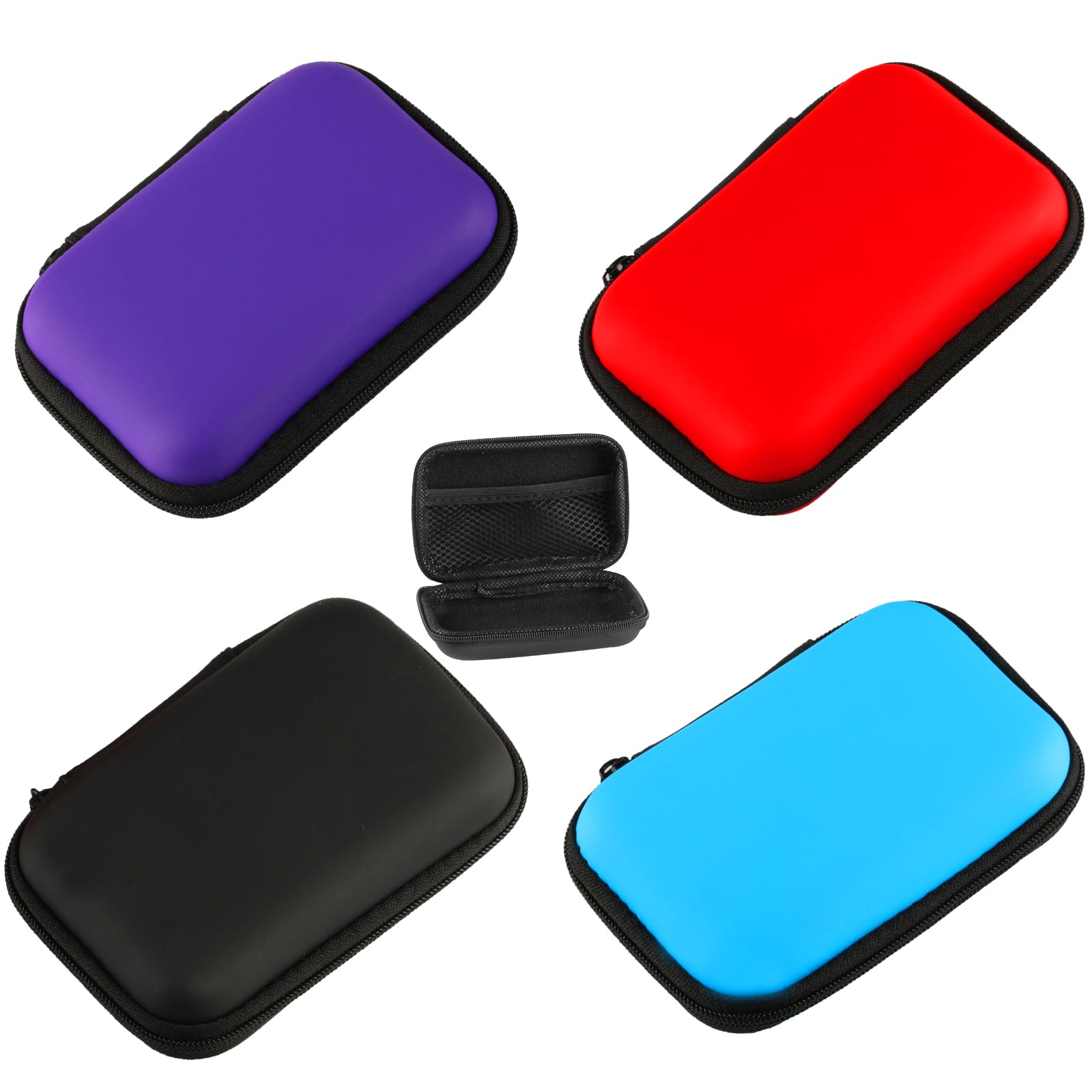 QiXinGYL 4 Pcs Travel Carrying Case Card Game Case, Waterproof Portable Earphone Cable Storage Bag Hard Outdoor Camping Headphones Power Bank Protective