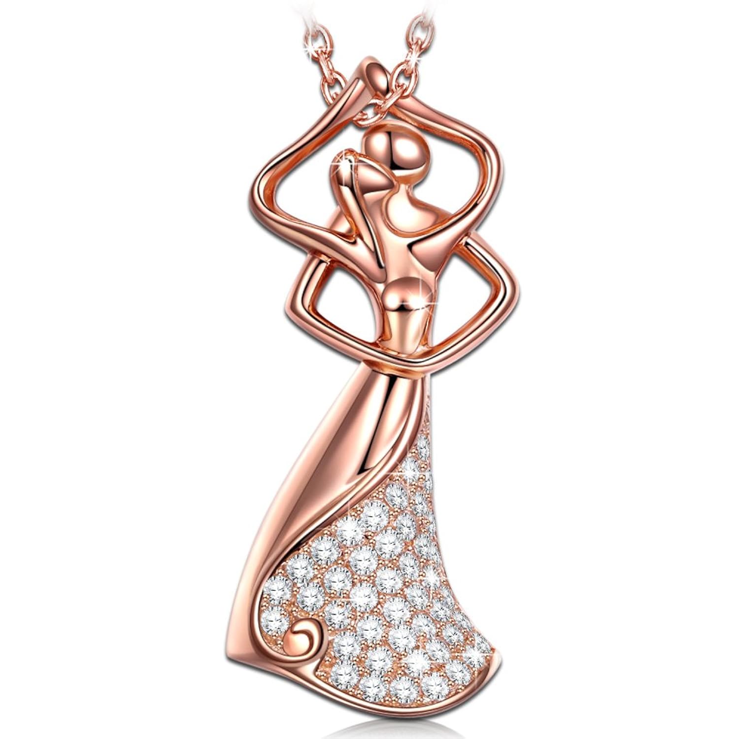 ANGEL NINA Vals del Amor Plata de Ley Circonia Cúbica Collar para