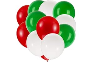 100PCS Christmas Balloons Garland Arch - MAQIHAN Xmas Red Green White Balloons Christmas Birthday Party Decorations Latex Balloons Globos Para Decoracion De Fiestas Tree Baloons Party Supplies 12 Inch