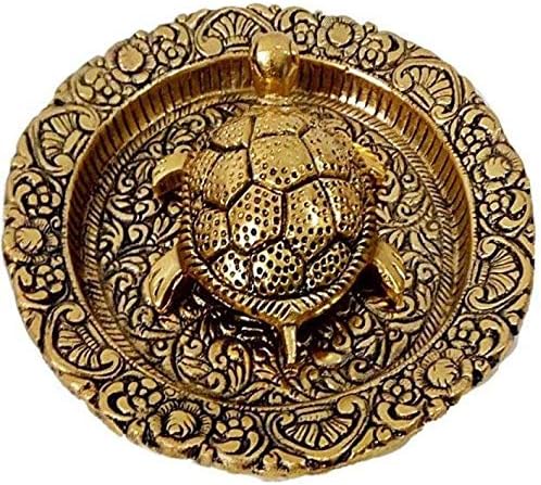 Gold Plated Fengshui Tortoise/Turtal Handicraft Vastu Showpiece Figurine - Decorative Gift Item Home Décor in Beautiful Red Velvet Box