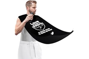 LONGESISM Beard Bib Shaving Apron, Mens Gift for Husband Dad, Stocking Stuffers Christmas Birthday Gifts for Men Boyfriend Him (Love)