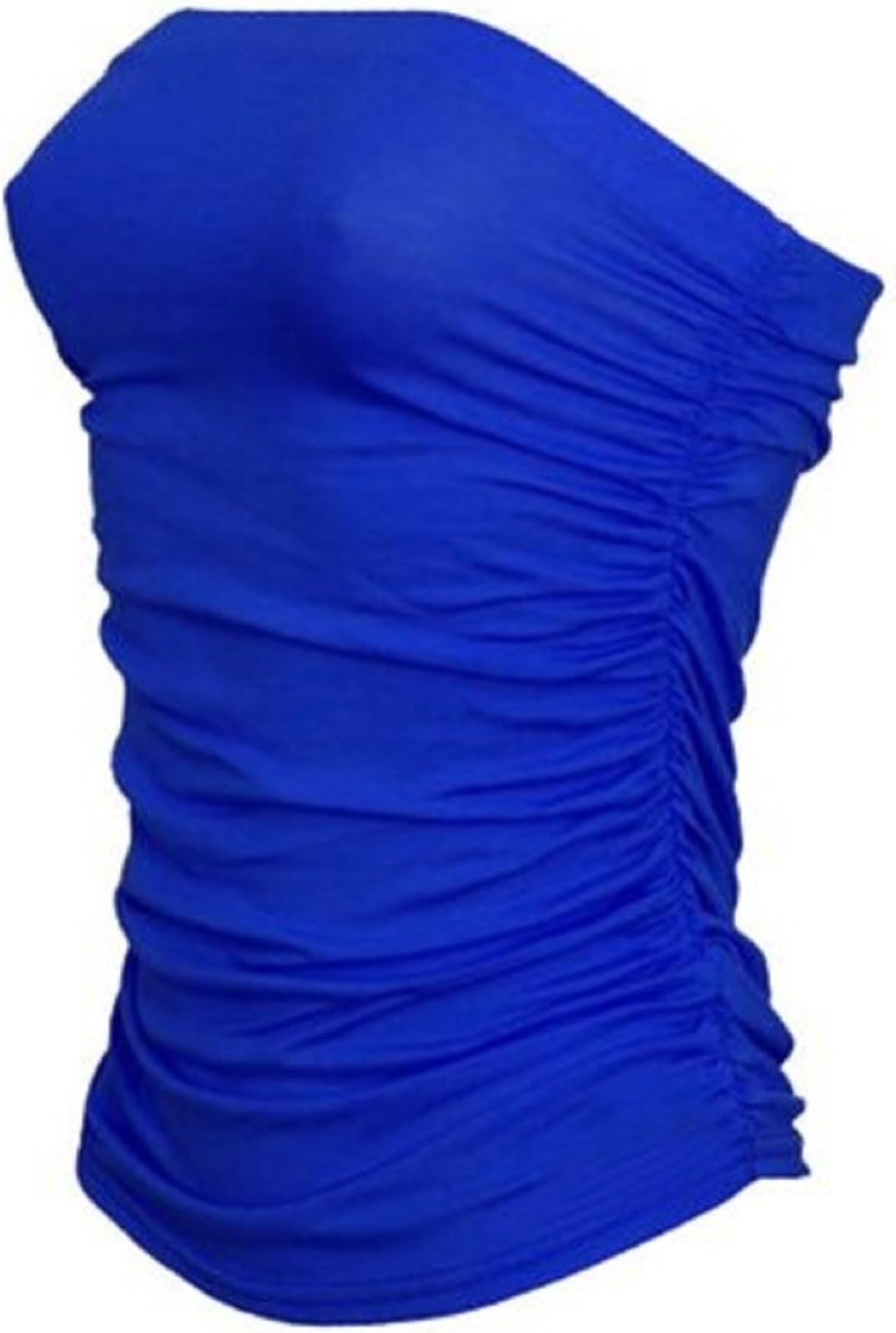 ZJ Clothes Women's Plain Plus Size Ruched Bandeau Boob Tube Crop Bra Top