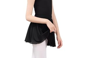 Twirbalux Ballet Skirts for Girls, Pull on Soft Mesh Girls Dance Skirt